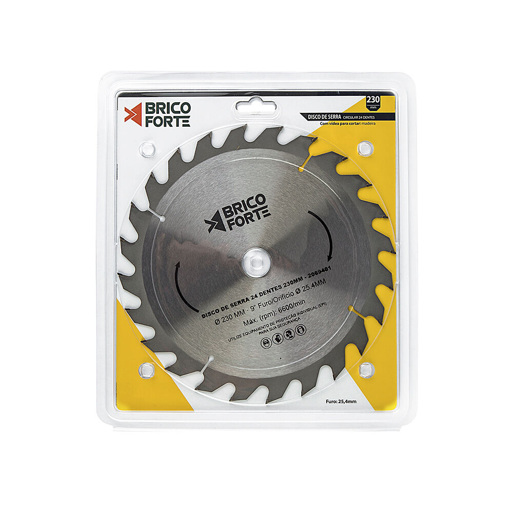 Disco de Serra 230mm 24 Dentes Brico Forte