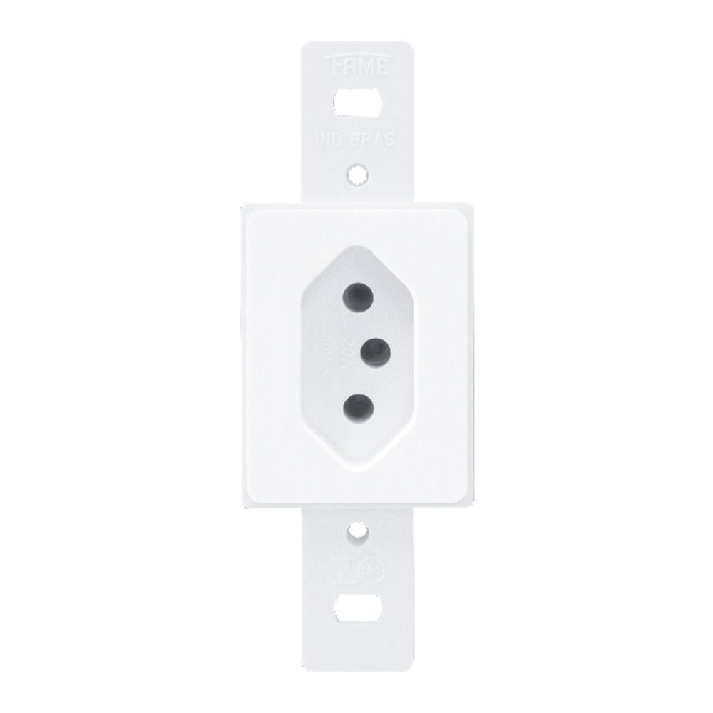 Tomada 1 Seções S/esp 20a Blanc Branco Brilhante 250v Fame