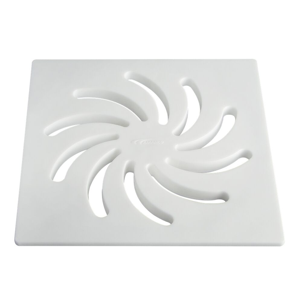 Grelha para Caixa Sifonada 100mm Vortice Pe Branco Quadrado Amanco