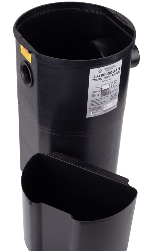 Caixa de Gordura 18l 30x50cm Sem Tampa Preto Brec