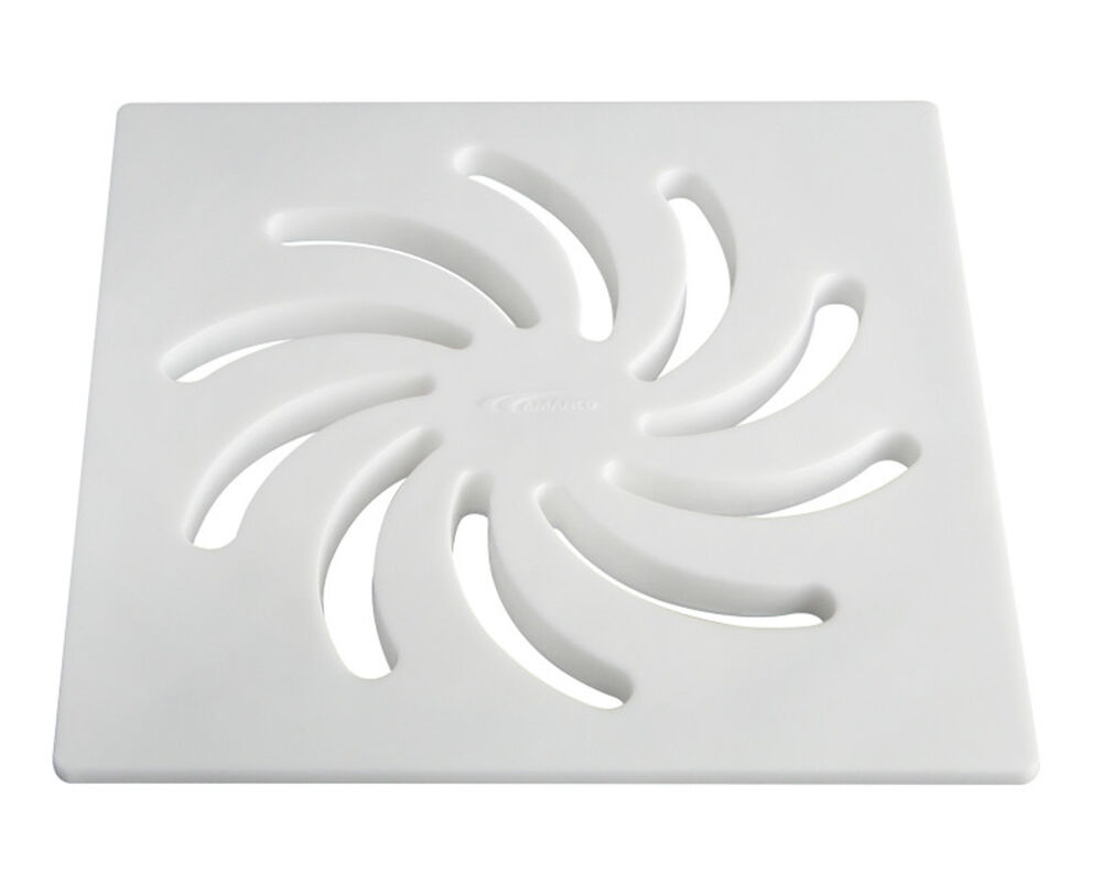 Grelha para Caixa Sifonada 150mm Vortice Pe Branco Quadrado Amanco
