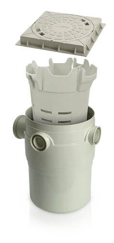 Caixa de Gordura Com Cesto e Tampa 21,6l 300mm Cinza Amanco