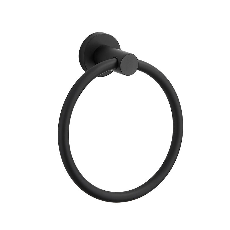Porta Toalha Argola Fonte Preto Addra