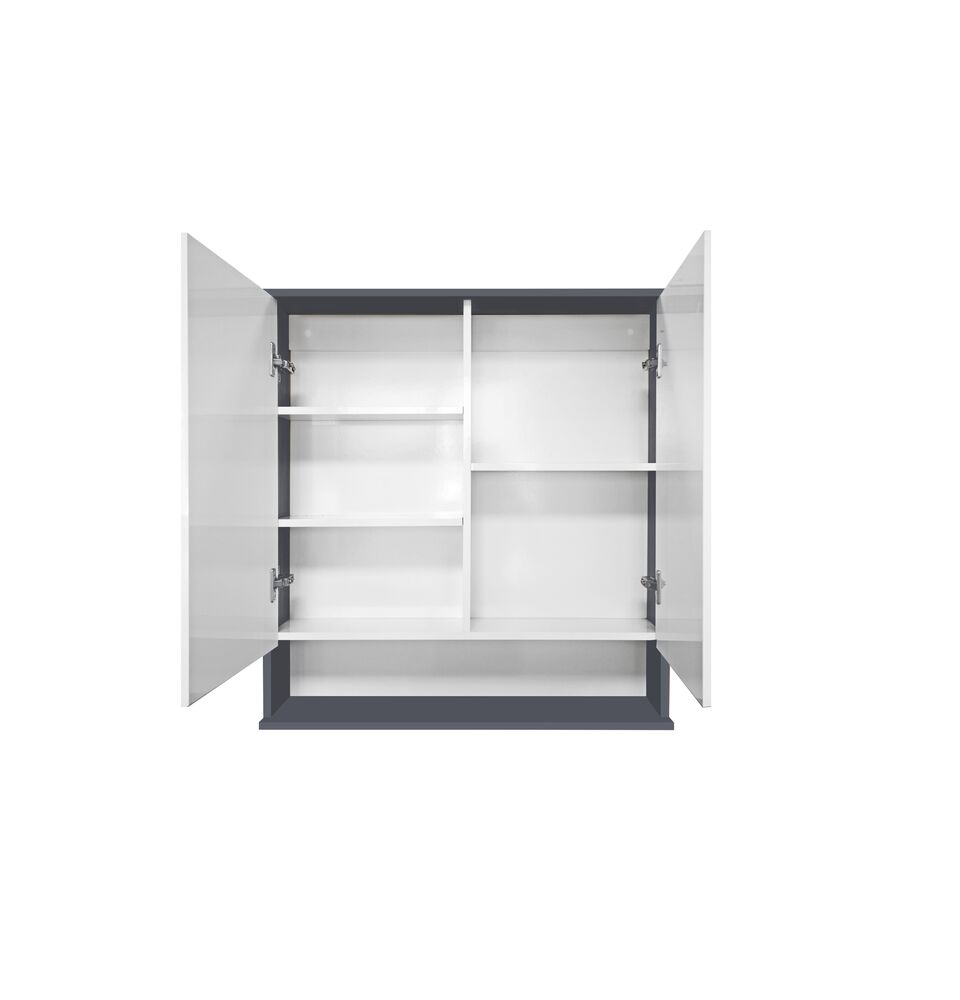 Espelheira para Banheiro MDF/MDP Cecilia Chumbo 70cm C-Linea