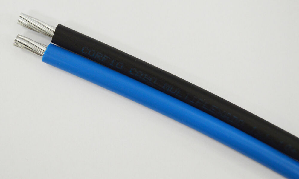 Cabo Multiplexado 10mm Triplex 1kv 90°c Preto Azul Corfio