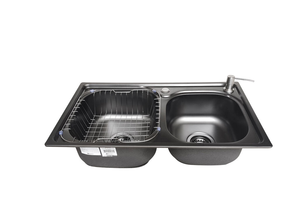 Cuba para Cozinha de Sobrepor/Embutir Inox Retangular Dupla Com Acessórios 68x39cm Addra