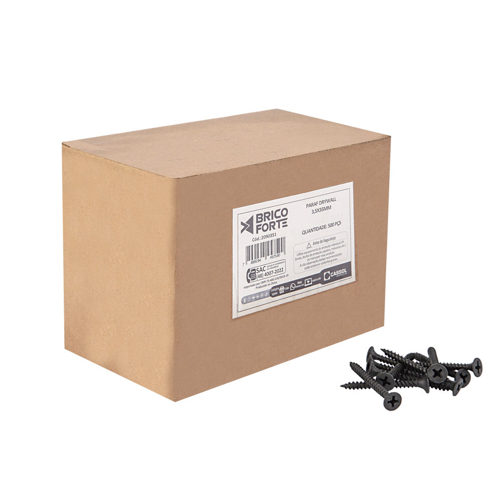 Parafuso Drywall 3,5x35mm 500pcs Brico Forte