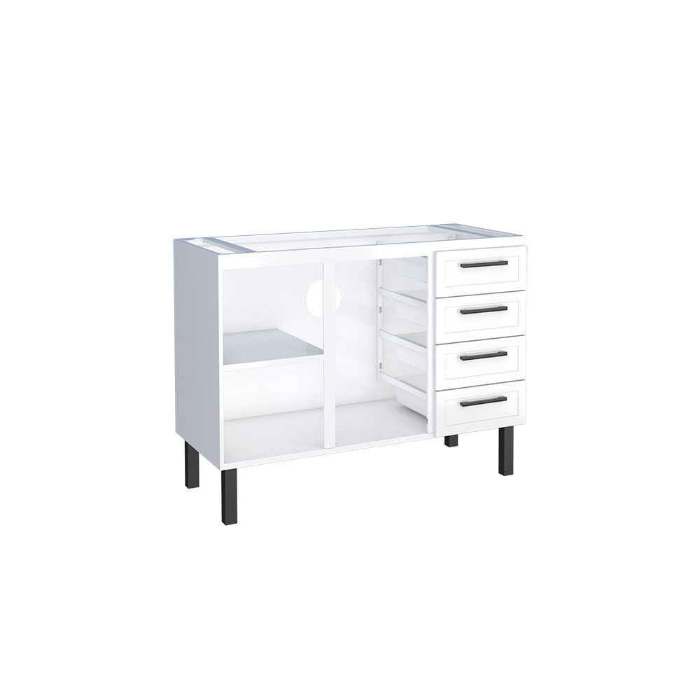 Balcão Cozinha 1,20m Juno Aço Branco Cozimax