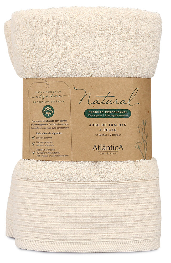 Jogo de Toalhas 2pcs Natural Cru Atlântica
