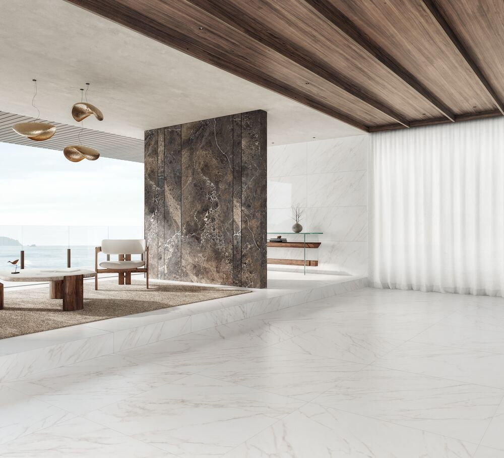 Porcelanato Alpe Branco Retificado Acetinado 90x90 Roca