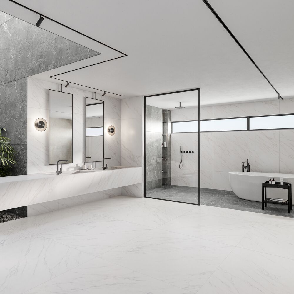 Porcelanato Alpe Branco Retificado Acetinado 120x120 Roca