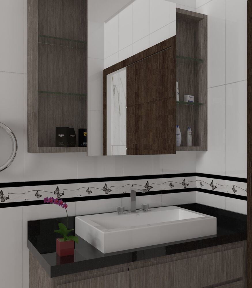 Faixa Decorativa 8,5x33 Gld2407 Branco Preto Gabriella
