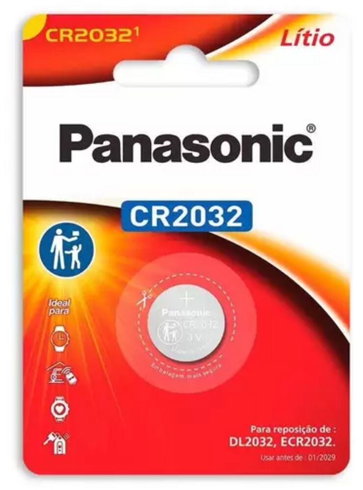 Bateria Cr2032 Moeda Litio Panasonic