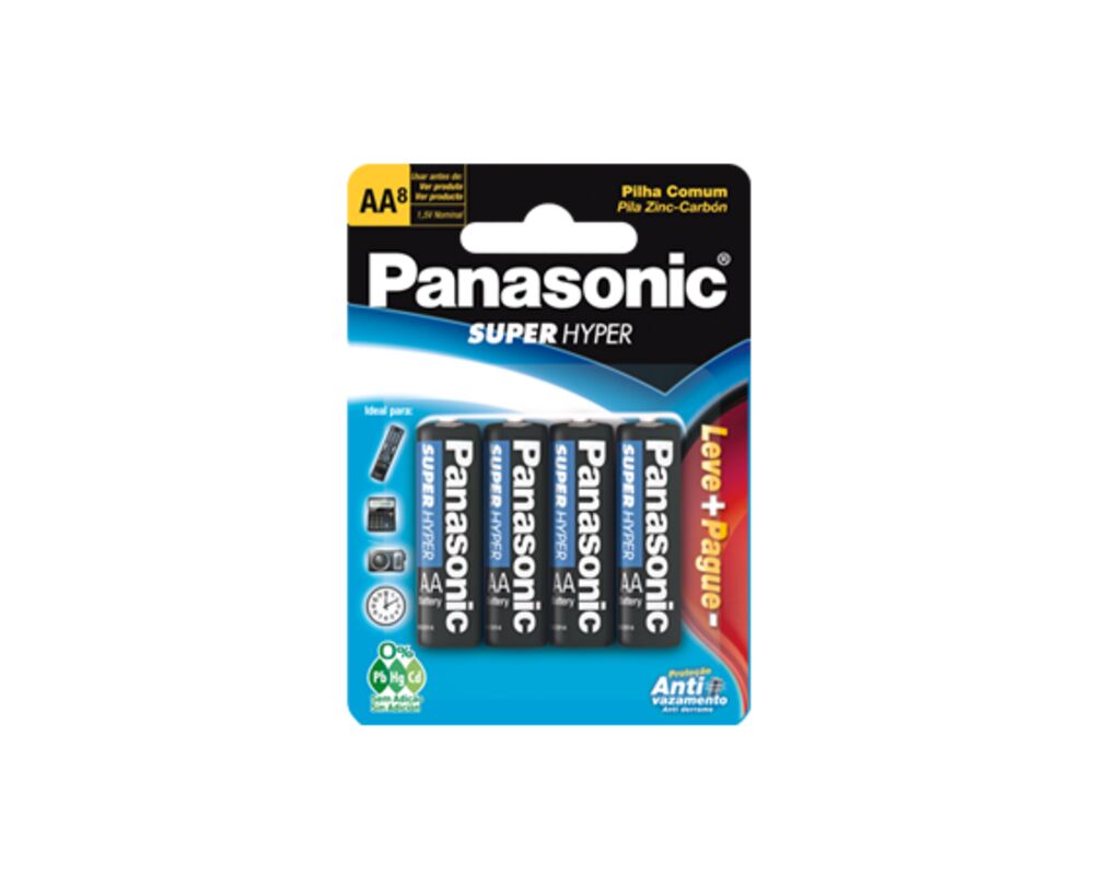Pilha 8pcs Zinco Aa Lv+pg- Panasonic