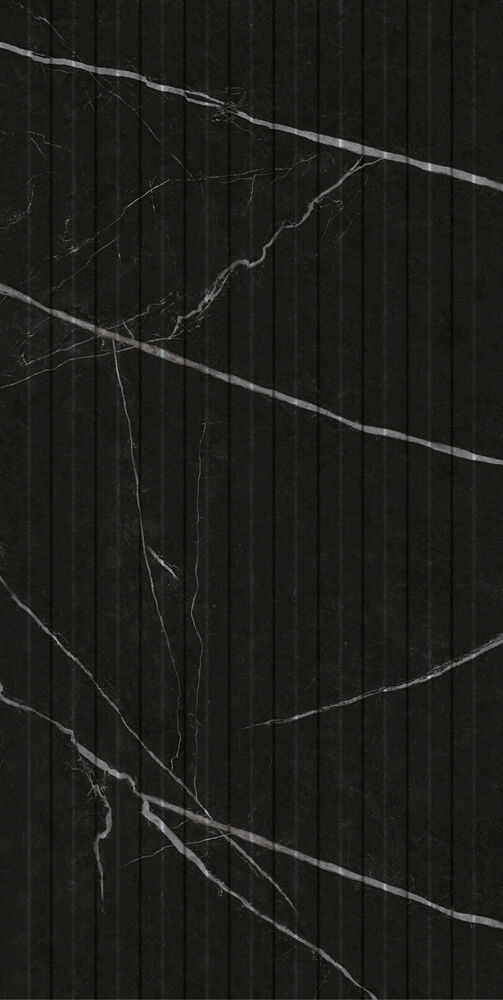Revestimento Parede Ripa Marmo Nero Retificado Acetinado 45x90 Biancogres