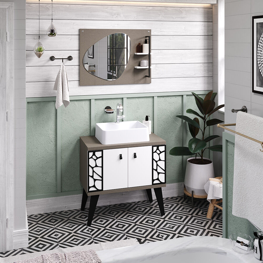 Espelheira Baden Branco Linen C-linea