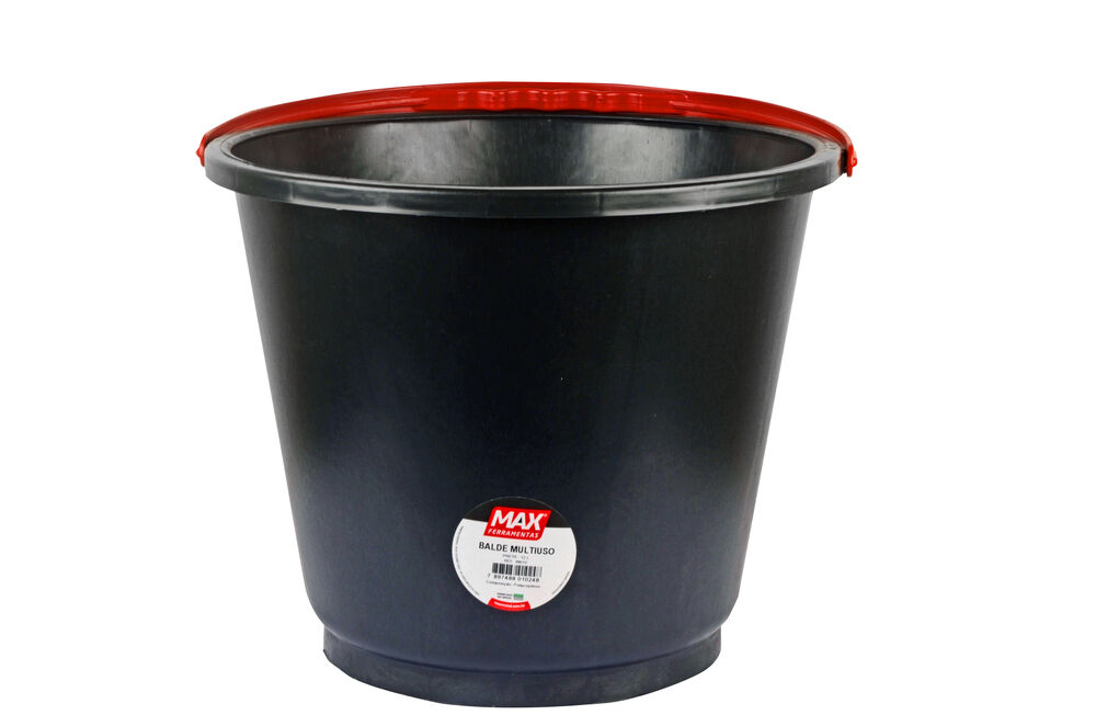 Balde Multiuso 12L Plástico Preto Max Ferramentas