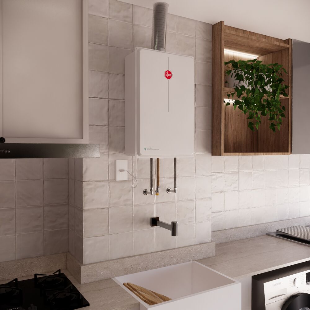 Aquecedor Passagem Gás Digital 35l/min Gn Branco Rheem