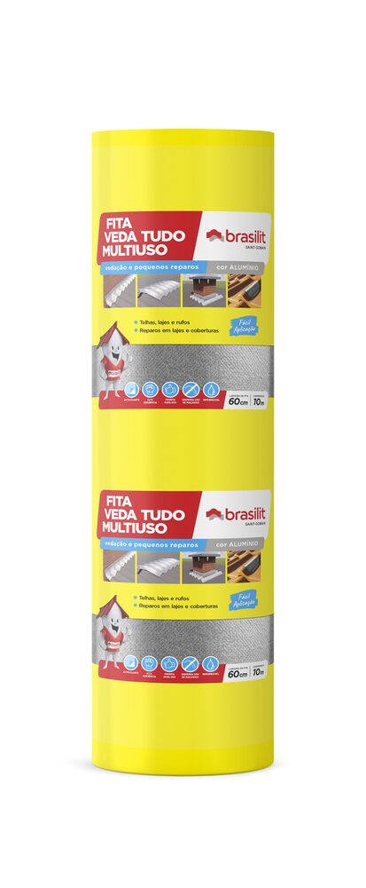 Fita Auto-adesiva Veda Tudo Alumínio 60cmx10mx7mm Quartzolit
