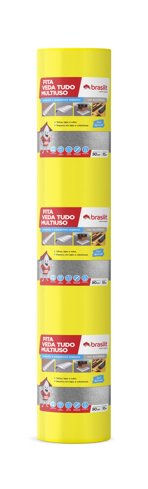 Fita Auto-adesiva 90cmx10mx7mm Veda Tudo Aluminio Quartzolit