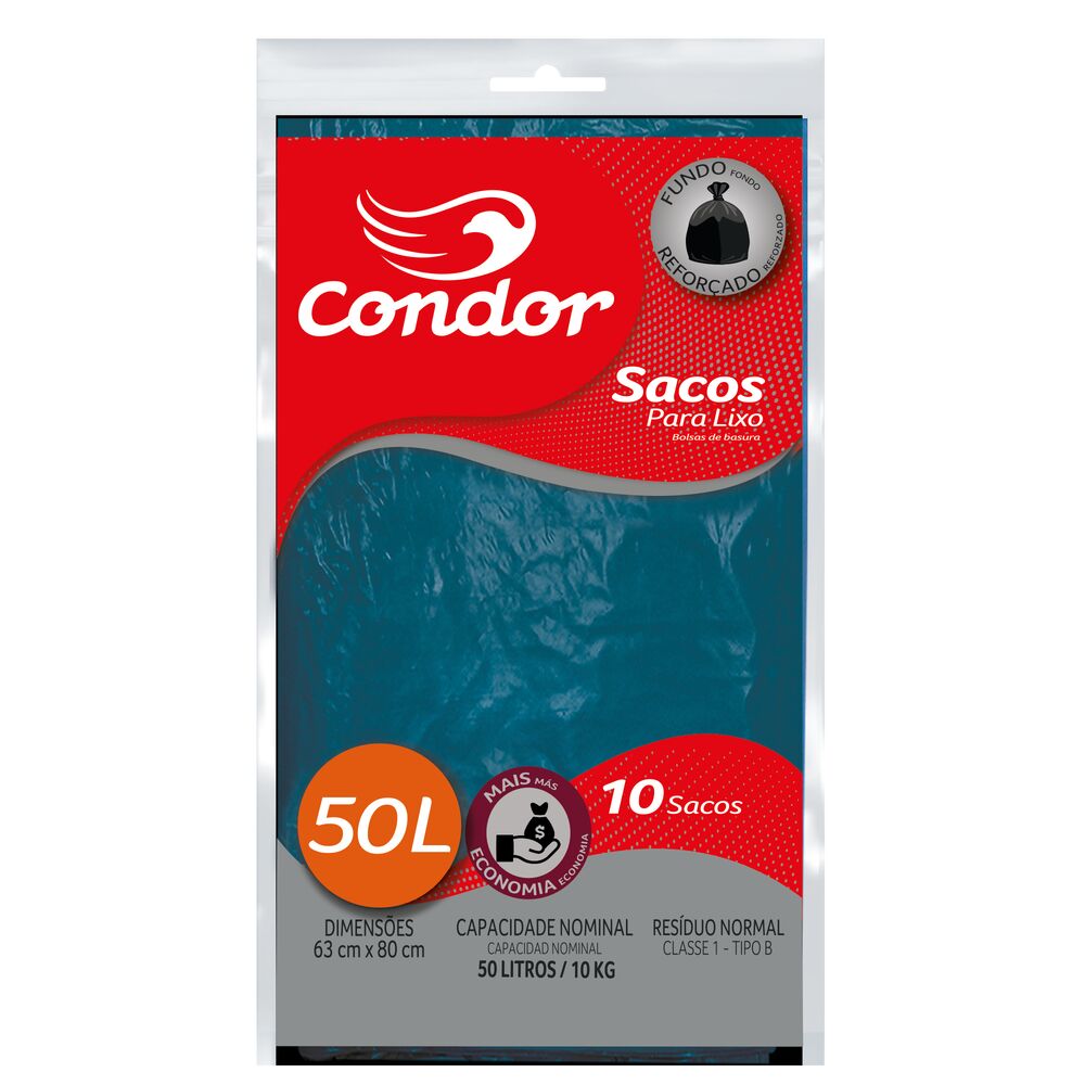 Saco de Lixo 50L Almofada Econômico Condor