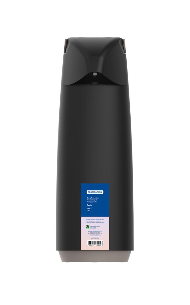 Garrafa Térmica Pressão Exata Preto 1,8l Tramontina