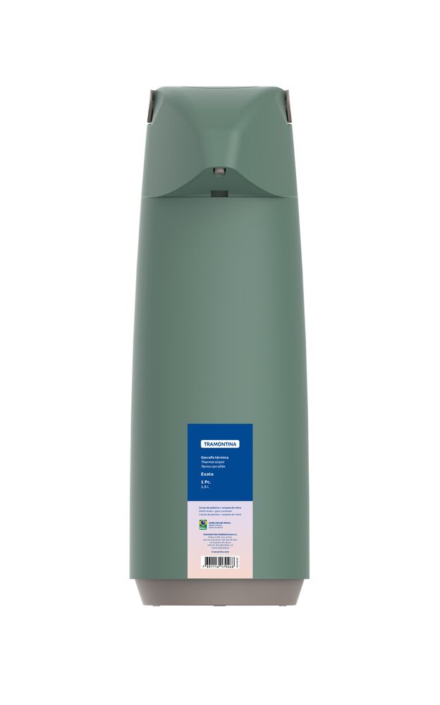 Garrafa Termica Pressao 1,8L Exata Verde Tramontina