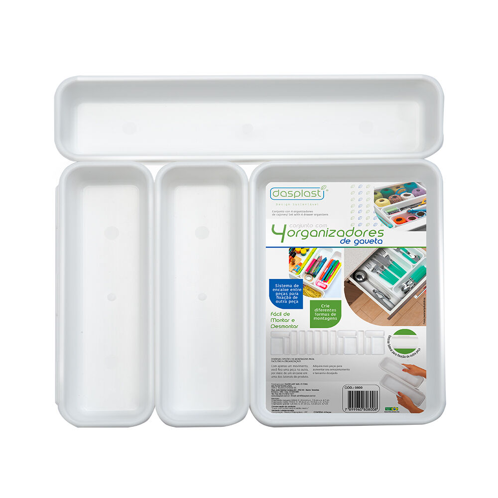 Organizador de Gaveta Branco Dasplast