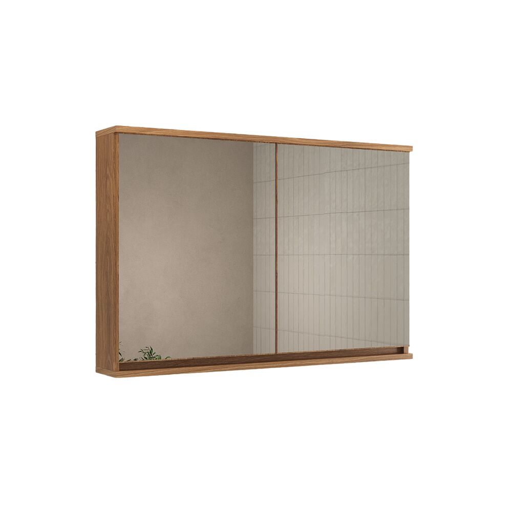 Espelheira para Banheiro MDF Gabriela Amadeirado 90cm C-Linea