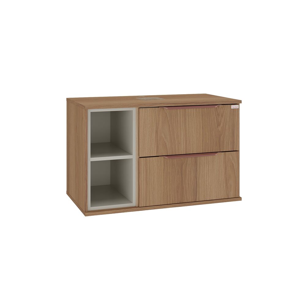 Gabinete para Banheiro Suspenso MDF/MDP Livia Nude 78cm C-Linea