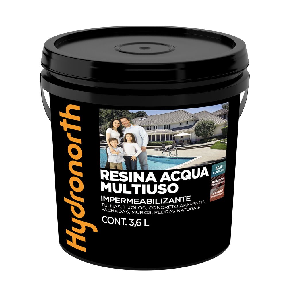 Resina Acqua Multiuso Incolor Fosco 3,6l Hydronorth