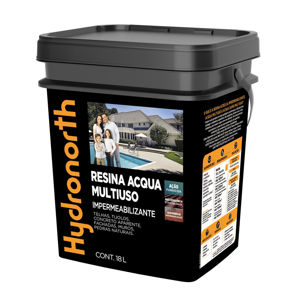 Resina Acqua Incolor Fosco 18l Hydronorth