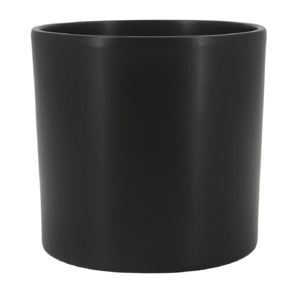 Vaso Sila Cachepo Preto Fosco Cerâmica 16x16x15cm Ts Brasil