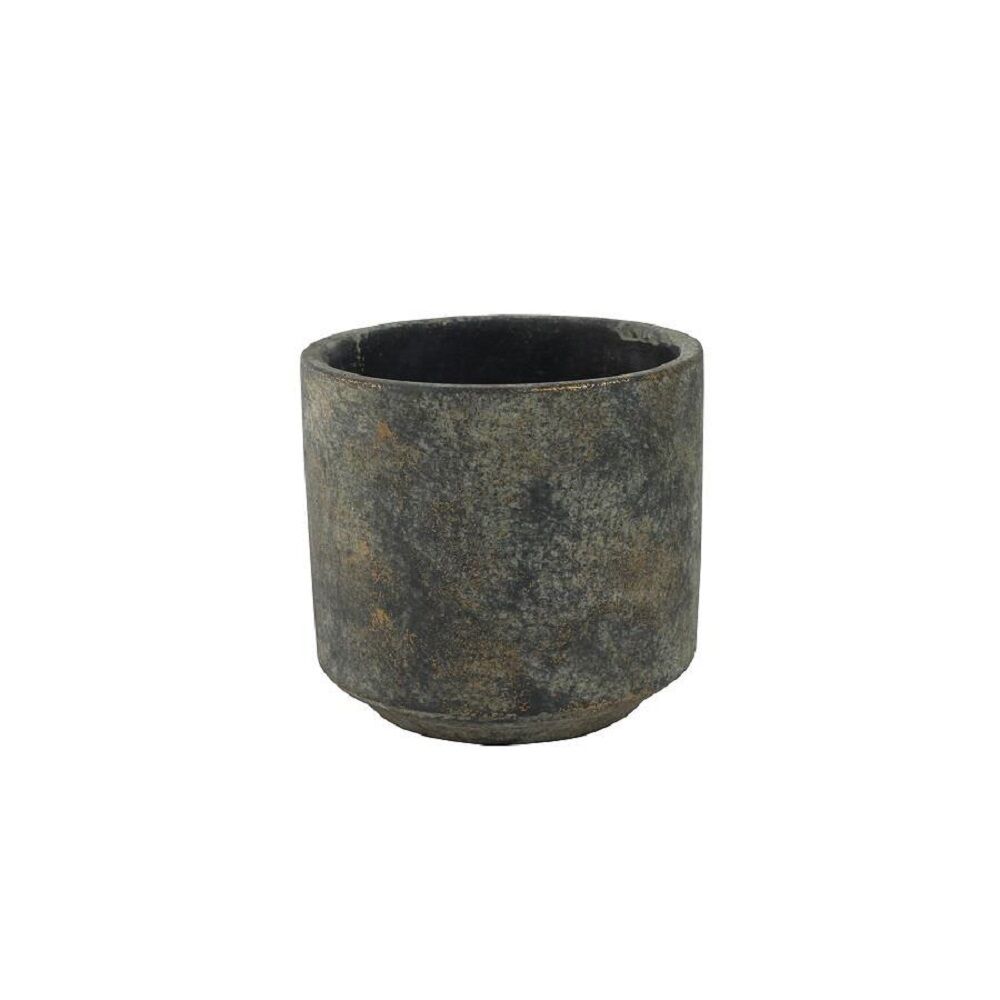 Vaso Saar Cachepo Preto Dourado 12x12x11cm TS Brasil