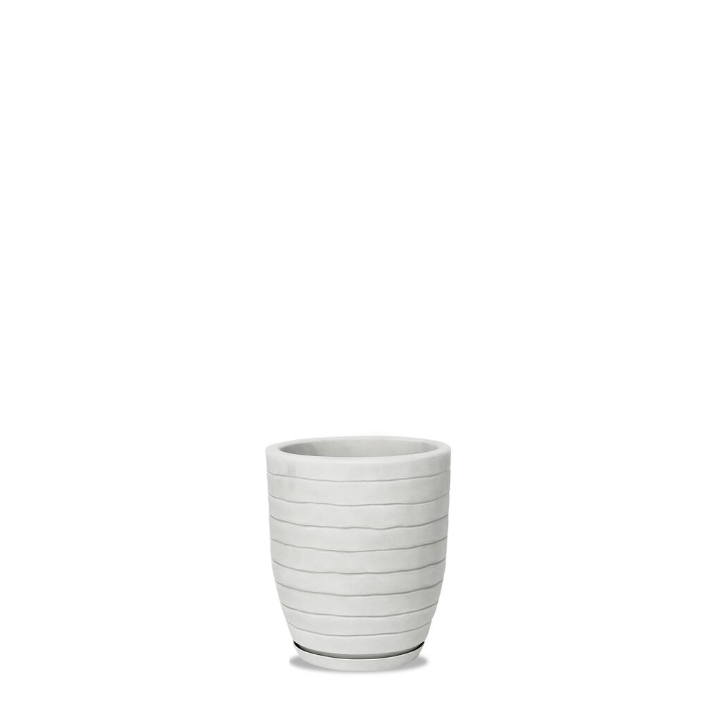 Vaso Plástico Relevo Branco 28cm Vasart