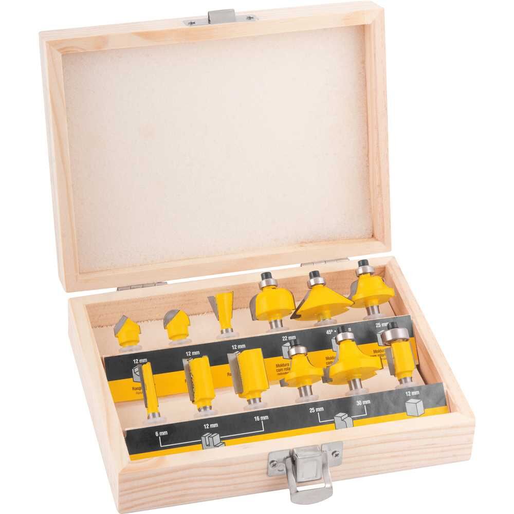 Jogo De Fresas 12pcs P/ Madeira Amarelo Vonder