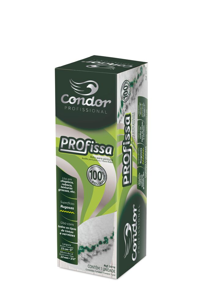 Rolo Lã 23cm 216 Sem Suporte Verde Bandeira Condor