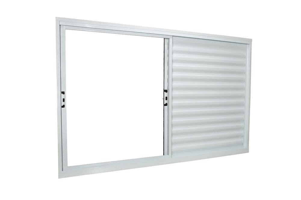 Janela Veneziana Correr 3 Folhas 120x100 1 Folha Fixa 997810 Branco Crv