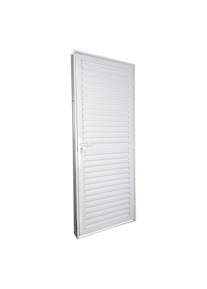 Porta Abrir Esquerdo Veneziana 215x84 Stand Alumínio Branco Crv