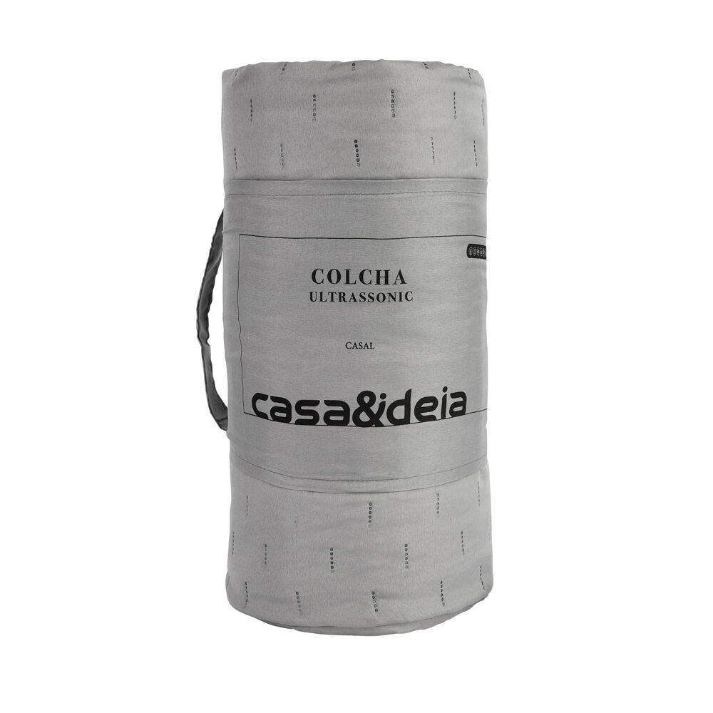 Colcha Casal 2,20m x 2,40m Ultra Cinza Diagonal