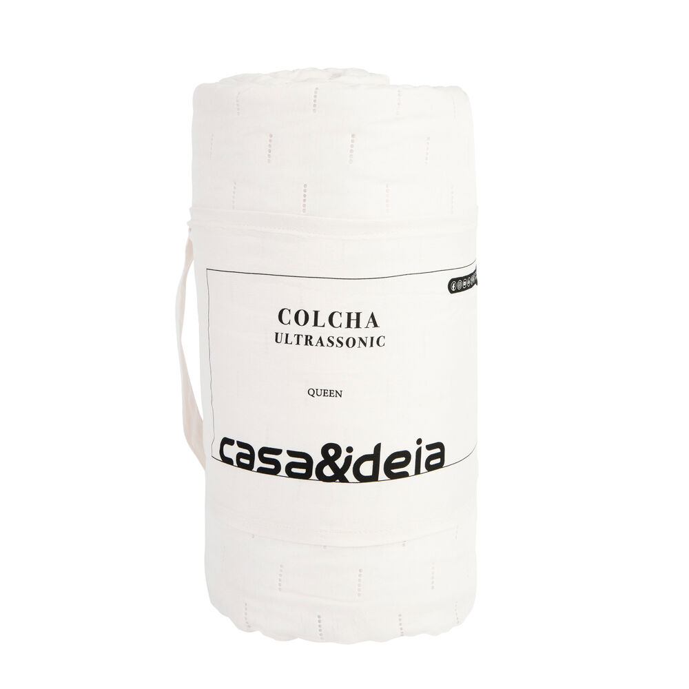 Colcha Queen 2,40m x 2,60m Ultra Off White Diagonal