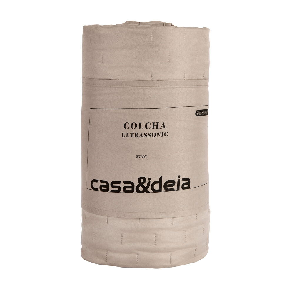 Colcha King 2,60m x 2,80m Ultra Taupe Diagonal