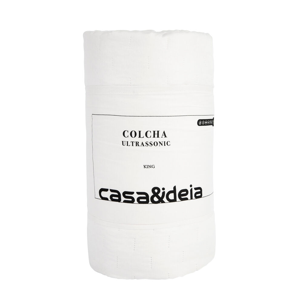 Colcha King 2,60m x 2,80m Ultra Off White Diagonal