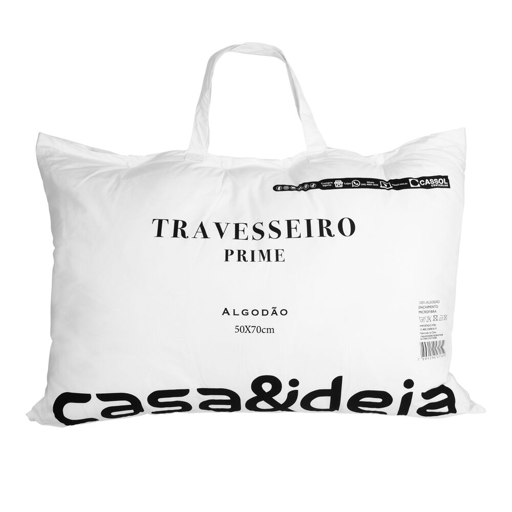 Travesseiro Ultra Costura Dupla Branco 50cm x 70cm Casa&Ideia