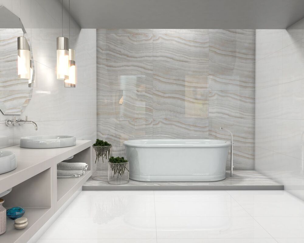 Porcelanato Branco Retificado Polido 62x121cm Damme