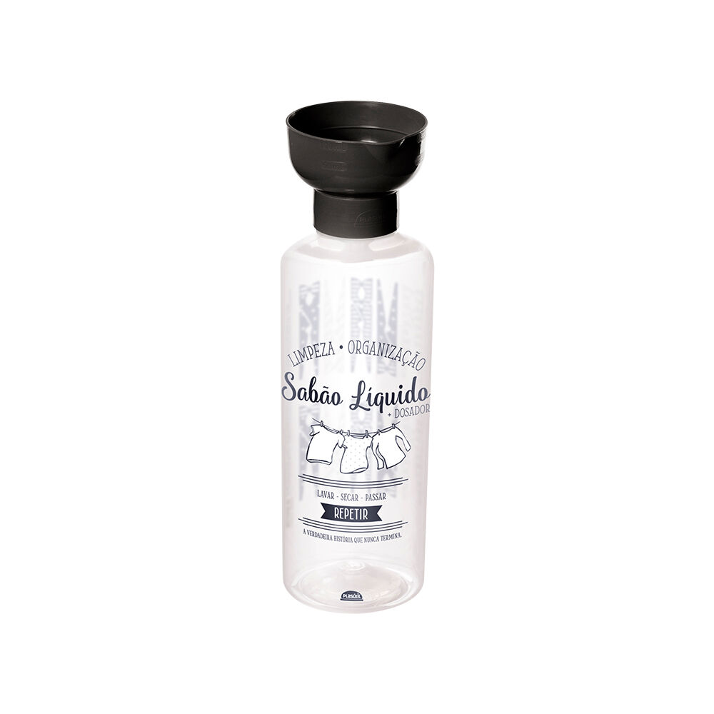 Porta Sabão Com Dosador Transparente 970ml Plasútil