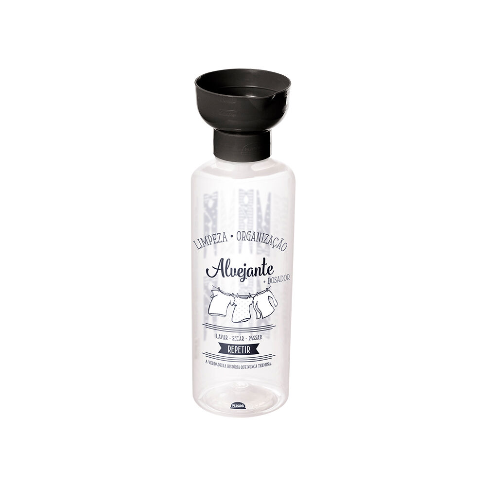 Porta Alvejante Com Dosador Transparente 970ml Plasútil