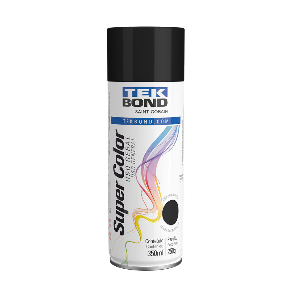 Tinta Spray Preto Brilhante 350ml Tekbond