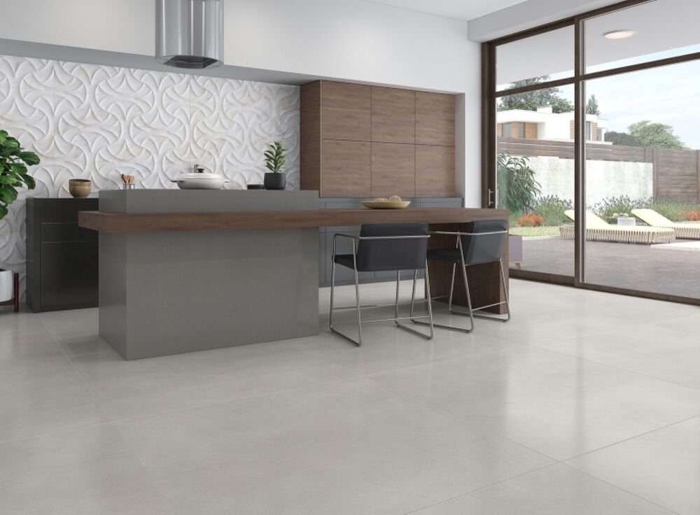 Porcelanato York Niquel Cinza Retificado Rústico 83x83cm Damme