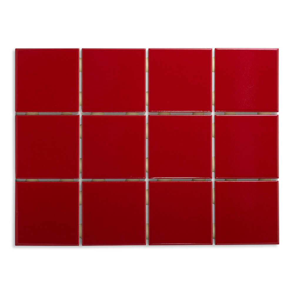 Revestimento Parede Vermelho Bold Brilhante 10x10cm Strufaldi